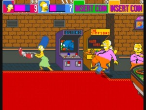 marge being chased by bad guys in simpsons xbla